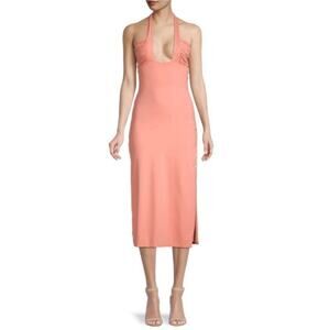 Bardot Women’s Sleeveless Guilia Halter Cutout Stretchy Midi Dress Size M